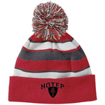 Hotep  Striped Beanie with Pom