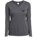 Owl Transformers Ladies' LS  V-Neck T-Shirt