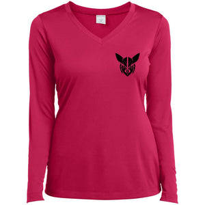 Owl Face Transformers Ladies' LS V-Neck T-Shirt