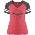 Owl Stripe Ladies'  V-Neck T-Shirt