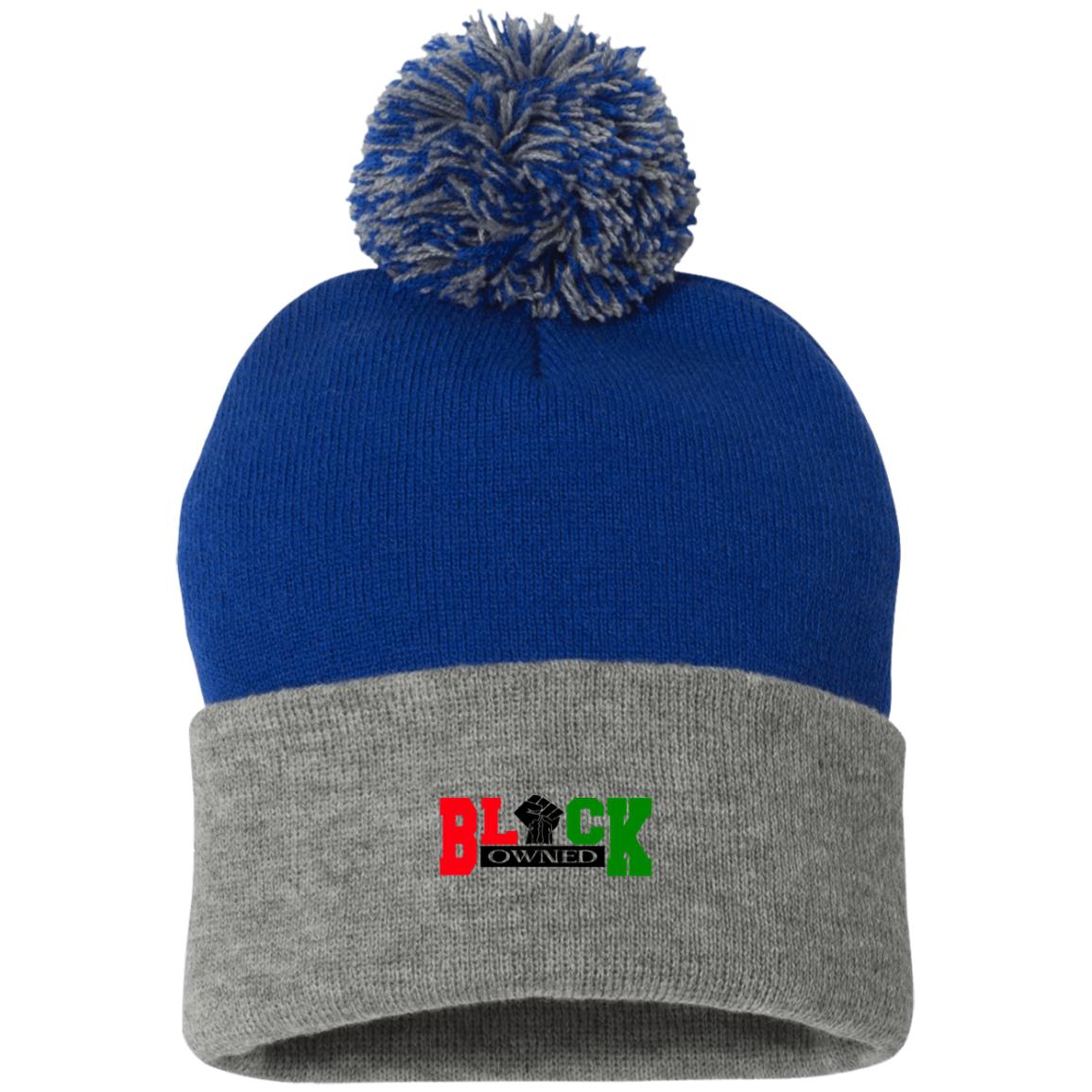 BLACK OWNED RBG Pom Pom Knit Cap