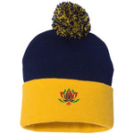 Kween Flower  Pom Pom Knit Cap