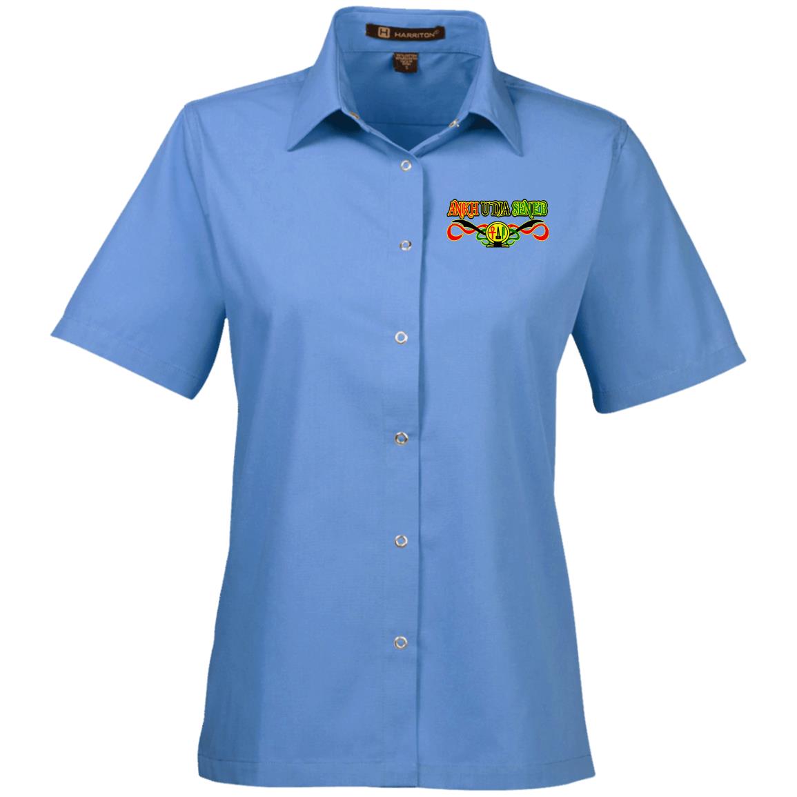 Ankh Udja Seneb shen Ladies' Snap Closure Short-Sleeve Shirt