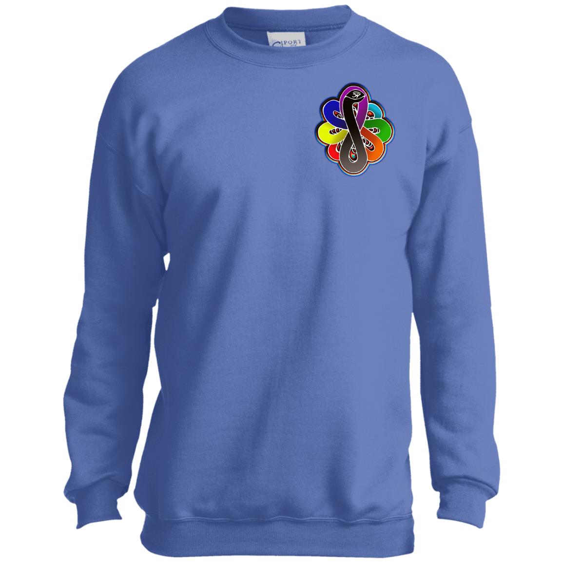 Infinity Snake of B-mwelo(chakras) Youth Crewneck Sweatshirt