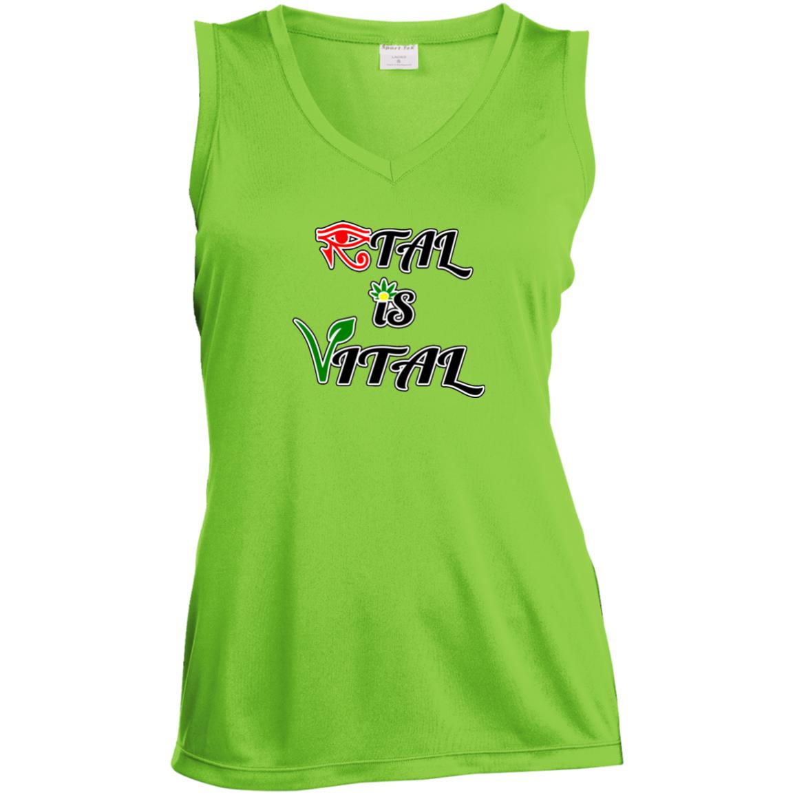 Ital Is Vital  Ladies' Sleeveless Moisture Absorbing V-Neck