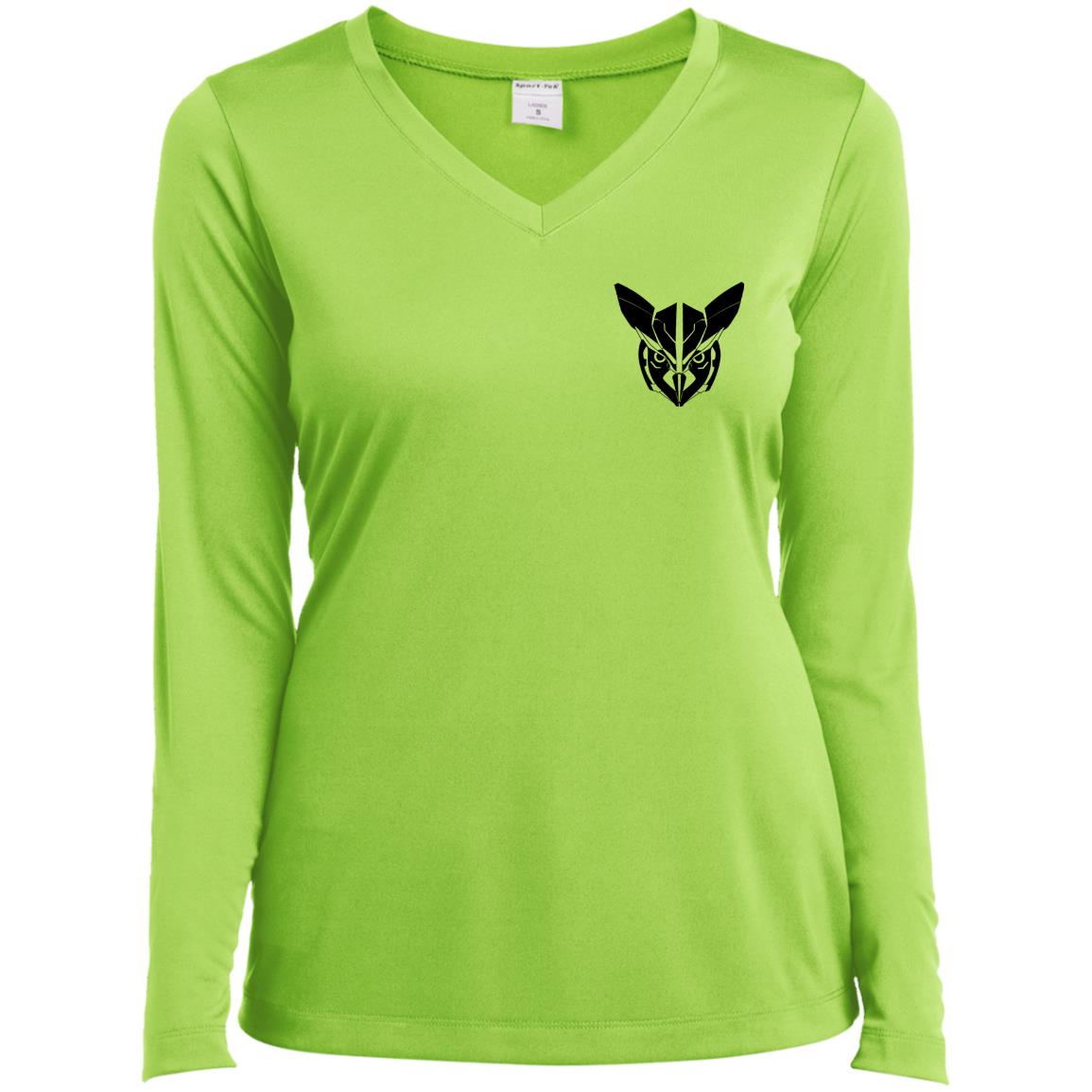 Owl Face Transformers Ladies' LS V-Neck T-Shirt