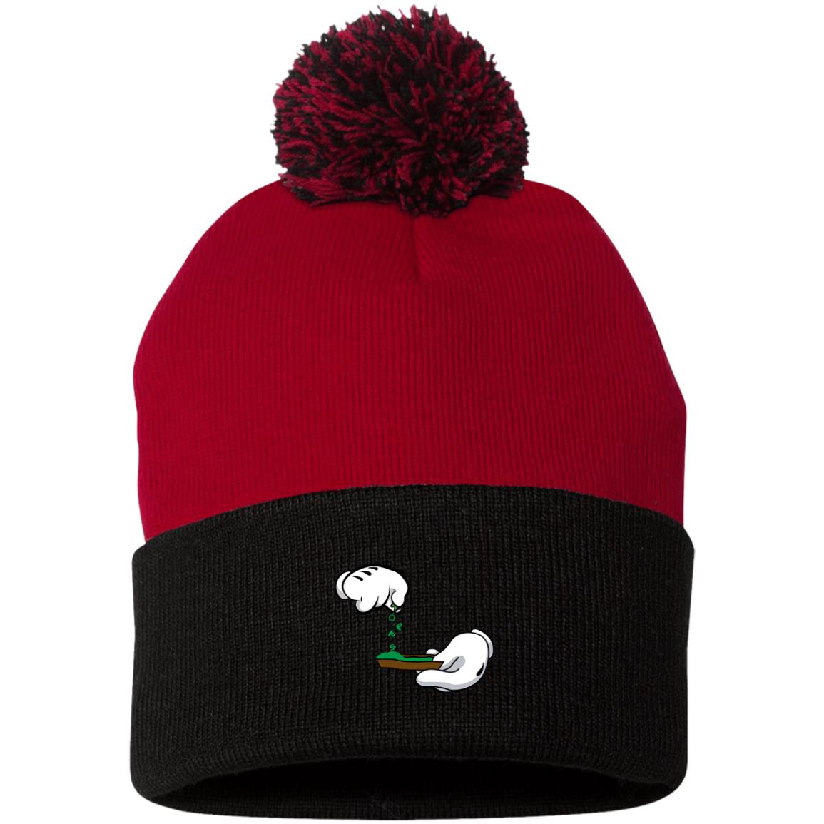 BURN THE OPPS Pom Pom Knit Cap