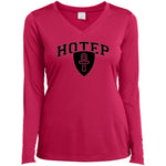 Hotep Ladies' LS  V-Neck T-Shirt