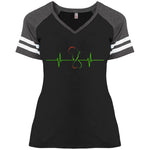 Afrika Hearthbeat Ladies V-Neck T-Shirt