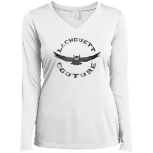 Owl Stripe Ladies' LSV-Neck T-Shirt