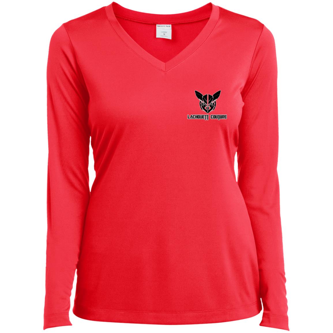 Owl Transformers Ladies' LS  V-Neck T-Shirt