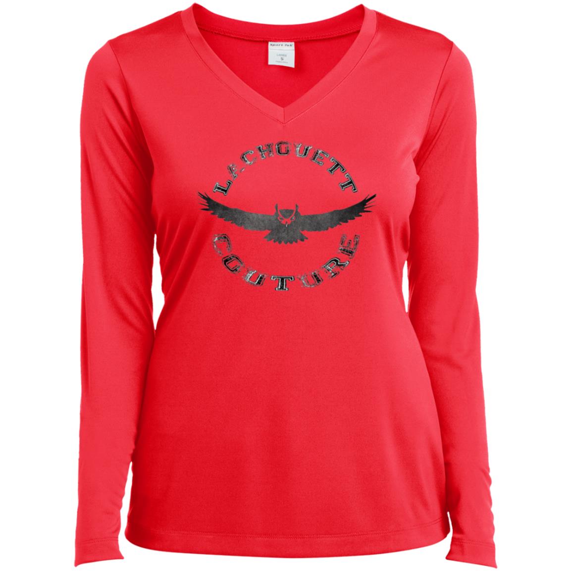 Owl Stripe Ladies' LSV-Neck T-Shirt