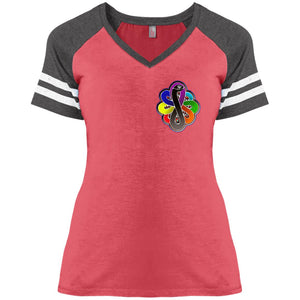 Infinity Snake of B-mwelo(chakras) Ladies' V-Neck T-Shirt