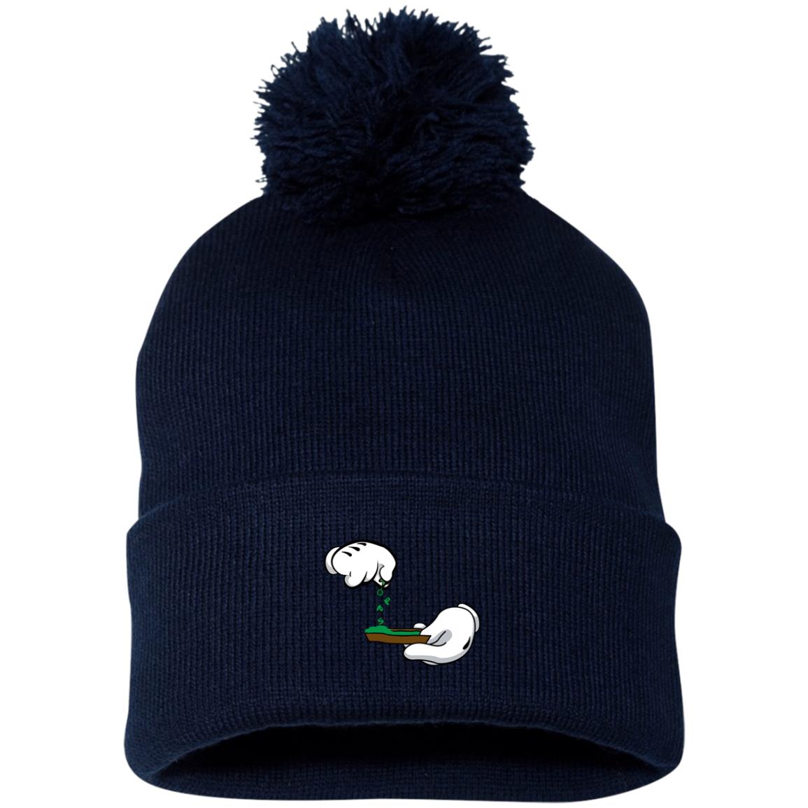 BURN THE OPPS Pom Pom Knit Cap