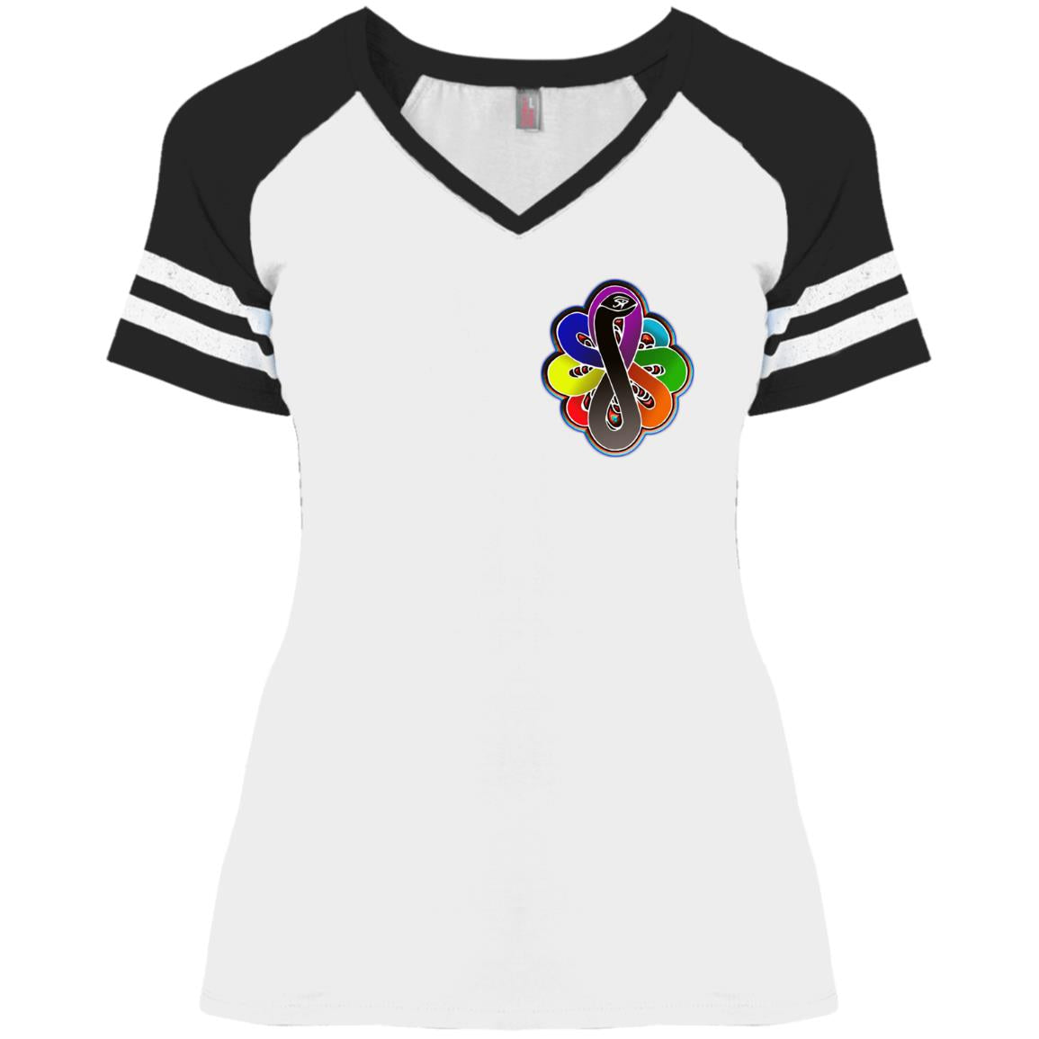 Infinity Snake of B-mwelo(chakras) Ladies' V-Neck T-Shirt