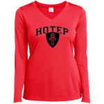 Hotep Ladies' LS  V-Neck T-Shirt