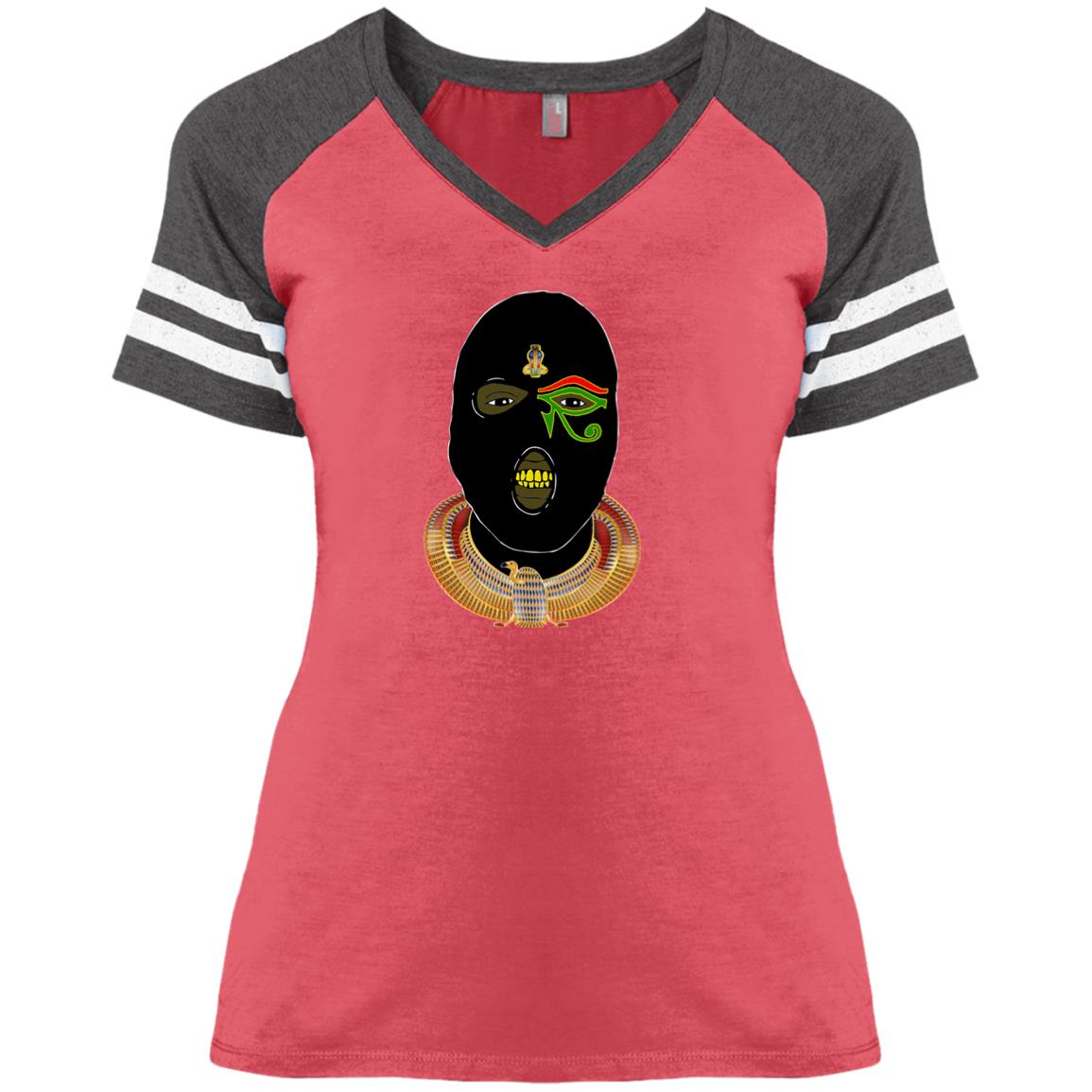 Nubian Goons Mask Ladies' V-Neck T-Shirt