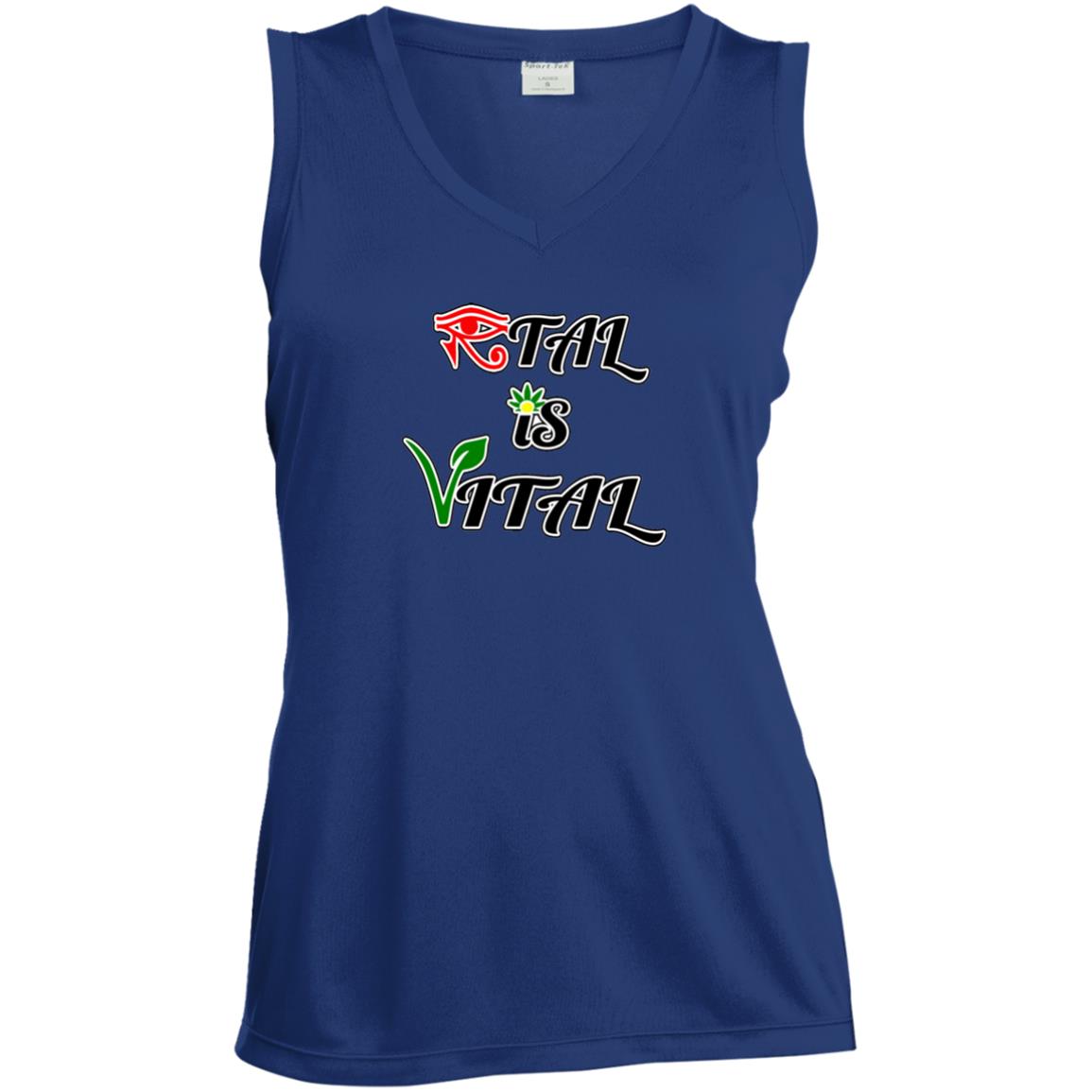 Ital Is Vital  Ladies' Sleeveless Moisture Absorbing V-Neck