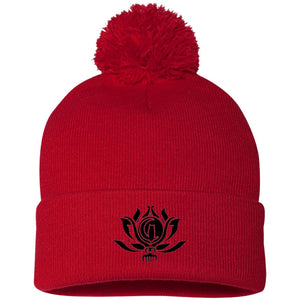 Flower of Life Pom Pom Knit Beanie Hat