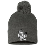 GET YA WALK ON Embroidered Pom Pom Knit Cap