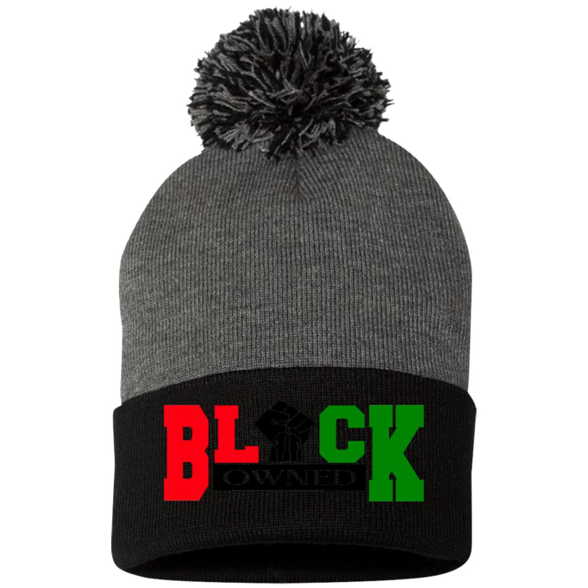 BLACK OWNED RBG Pom Pom Knit Cap