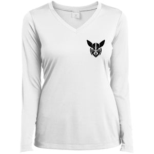 Owl Face Transformers Ladies' LS V-Neck T-Shirt