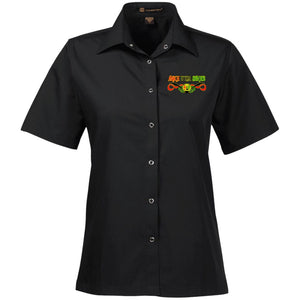 Ankh Udja Seneb shen Ladies' Snap Closure Short-Sleeve Shirt