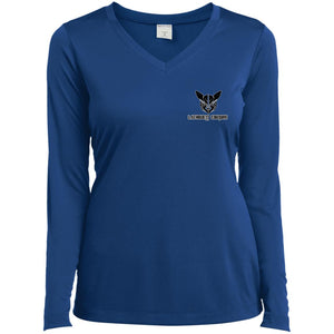 Owl Transformers Ladies' LS  V-Neck T-Shirt