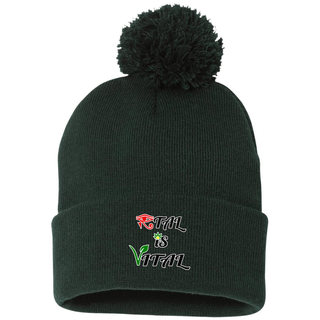 Ital Is Vital EM Pom Pom Knit Cap