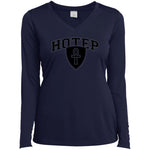 Hotep Ladies' LS  V-Neck T-Shirt