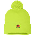 Kween Flower  Pom Pom Knit Cap