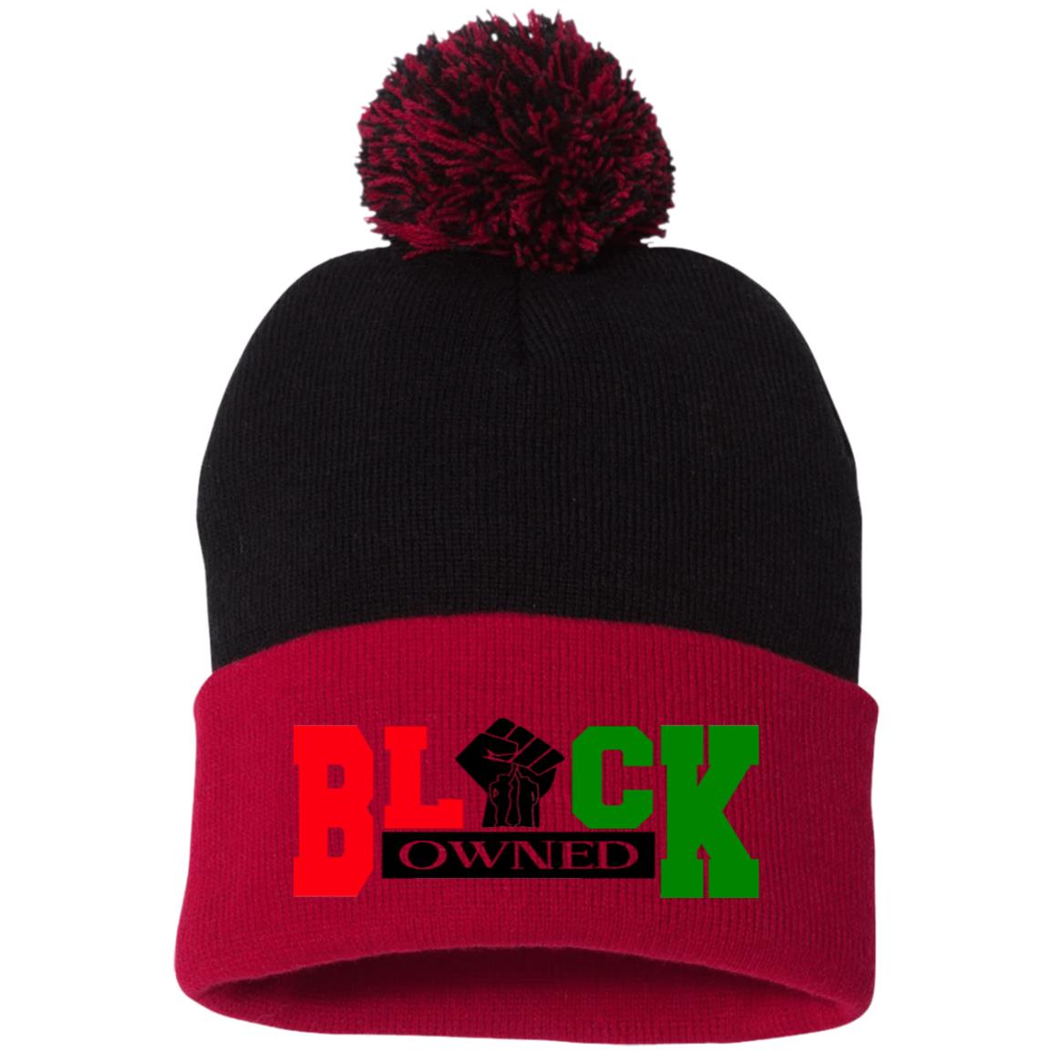 BLACK OWNED RBG Pom Pom Knit Cap