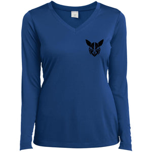 Owl Face Transformers Ladies' LS V-Neck T-Shirt