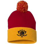 Flower of Life Pom Pom Knit Beanie Hat