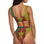 CAMEROUN FLAG Sport Top & High-Waisted Bikini Swimsuit