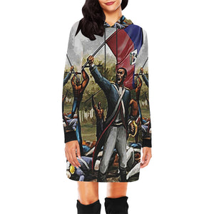 HAITI REVOLUTION All Over Print Hoodie Mini Dress