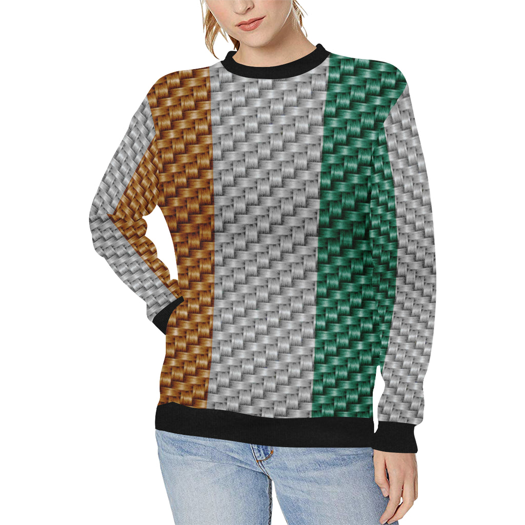 COTE D'IVOIRE FLAG Women's Rib Cuff Crew Neck Sweatshirt