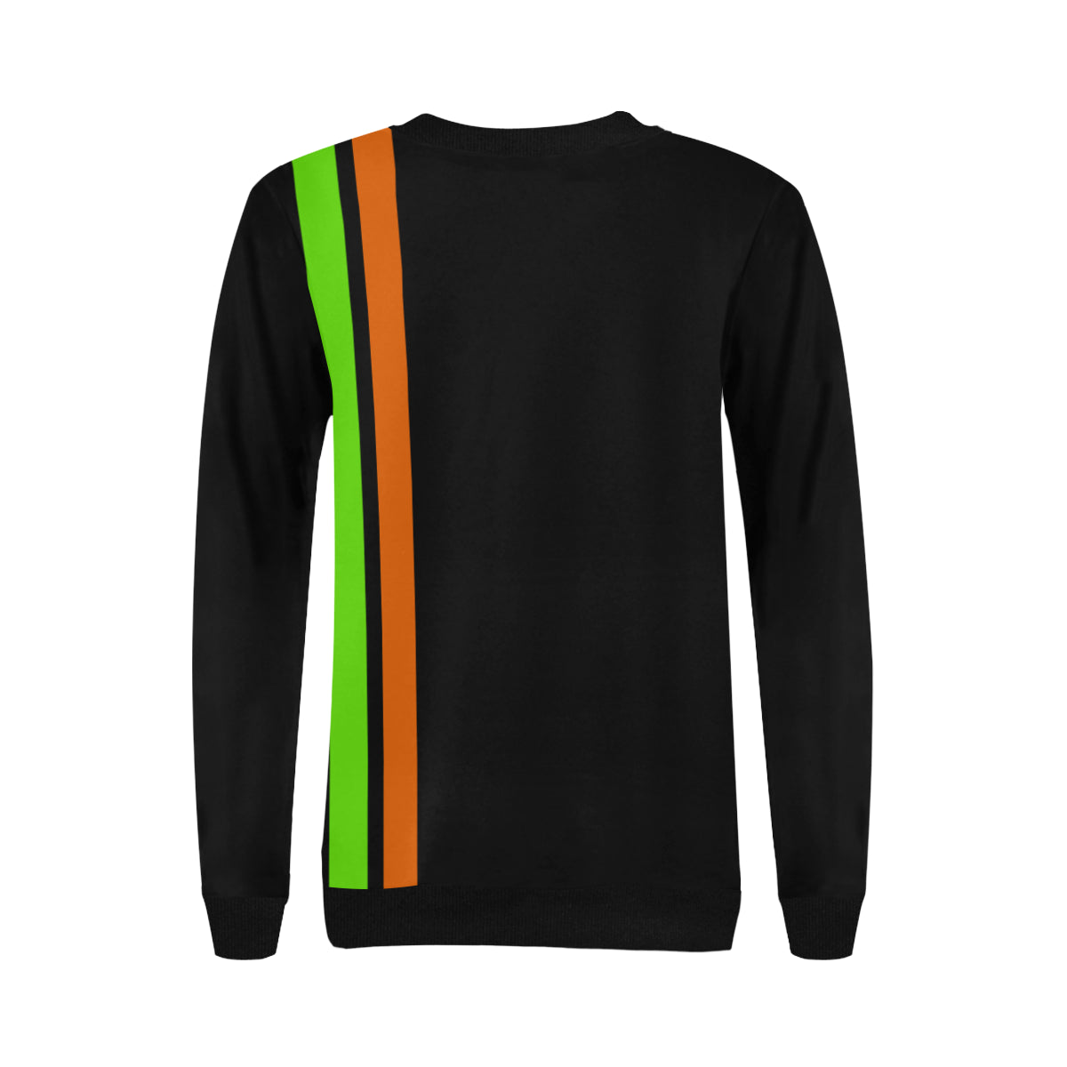 FRESH UP BACC ORANGE Women's Rib Cuff Crew Neck Sweatshirt (Model H34)