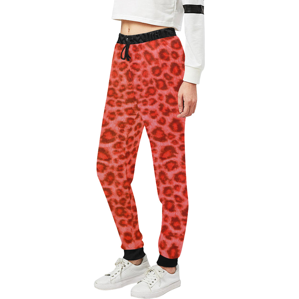 RED TIGER SKIN Women's All Over Print Sweatpants (Model L11)