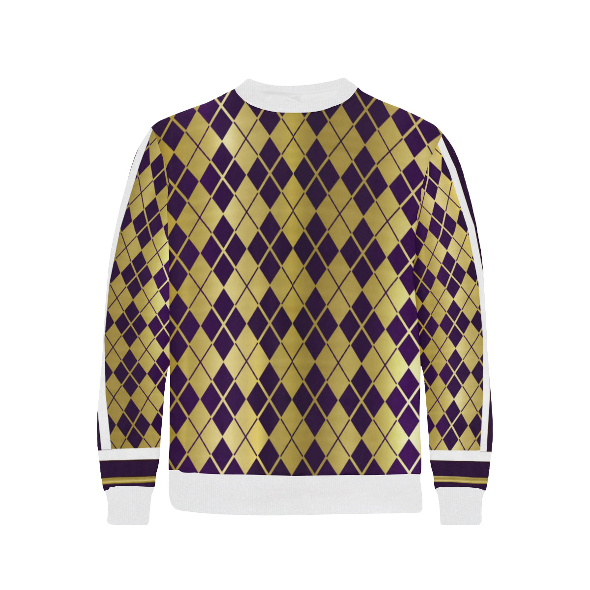 ARLEQUIN GRAPE Men's Rib Cuff Crew Neck Sweatshirt