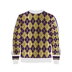 ARLEQUIN GRAPE Men's Rib Cuff Crew Neck Sweatshirt