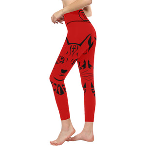 BASTET RED  High-Waisted Leggings