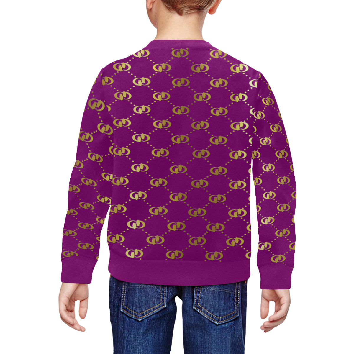 EXCELLENCE PRPL All Over Print Crewneck Sweatshirt for Kids (Model H29)