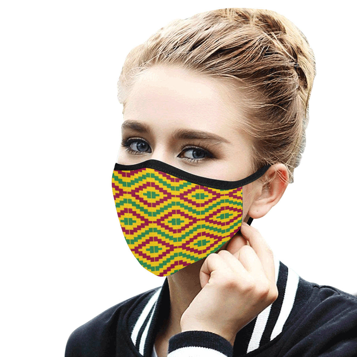 KENTE FRACTAL Mouth Mask in One Piece (2 Filters Included)
