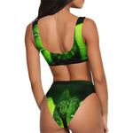 GREEN SNAKE Sport Top & High-Waisted Bikini Swimsuit