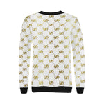 EXCELLENCE WHTGLD Women's Rib Cuff Crew Neck Sweatshirt (Model H34)