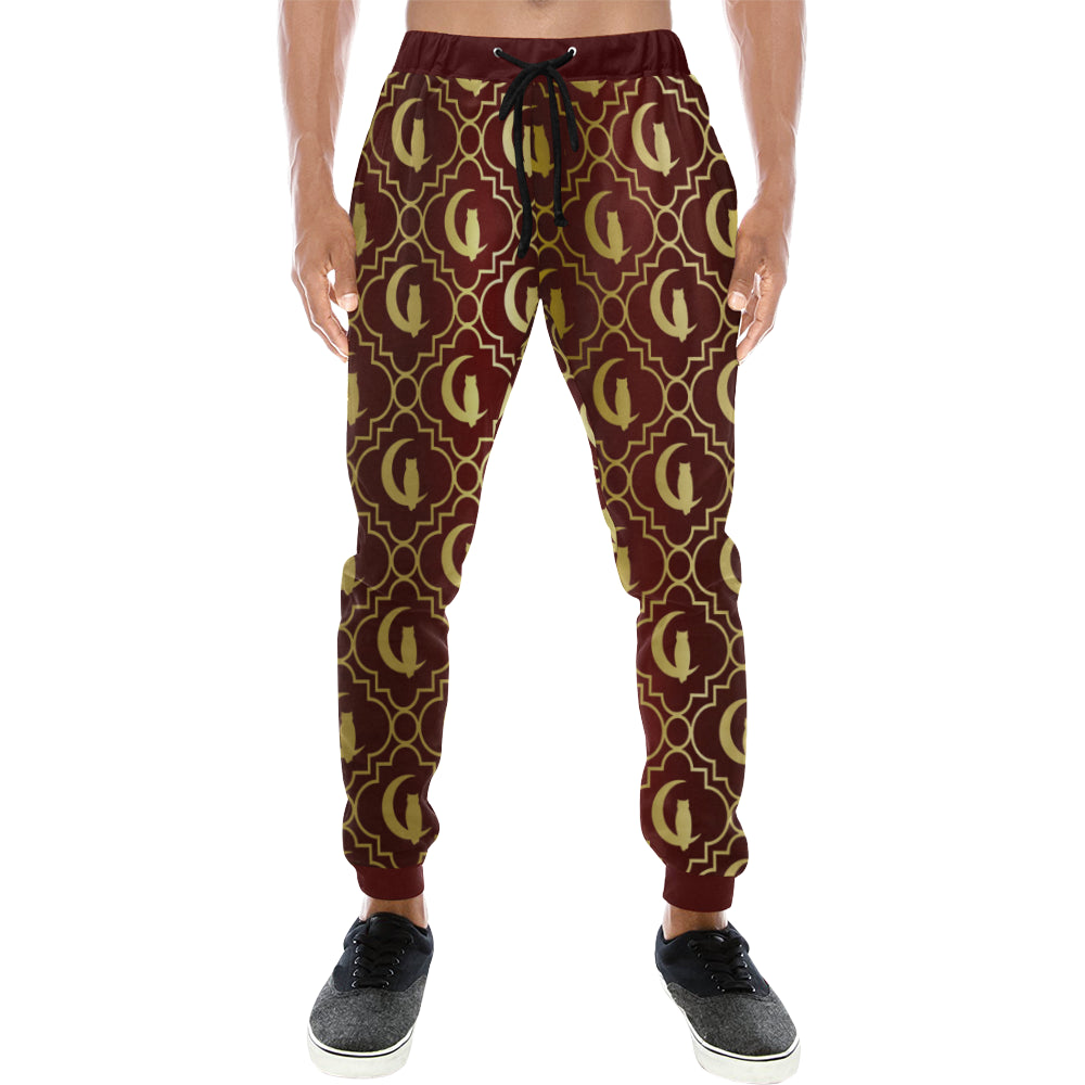 ELEGANCE BRDX GOLD Men's All Over Print Sweatpants (Model L11)