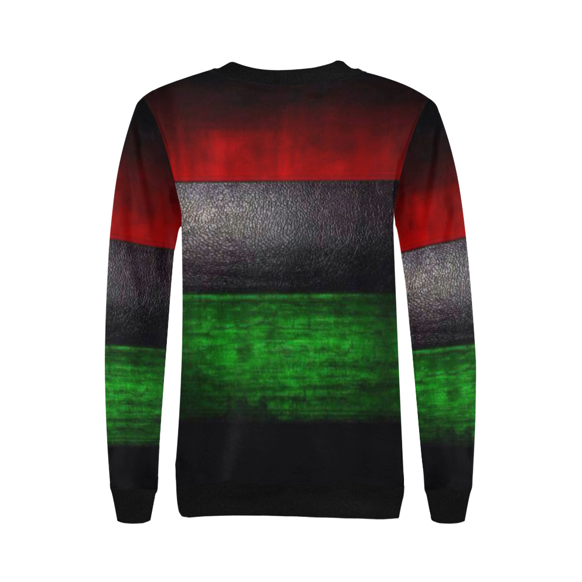 RBG GRUNGE Women's Rib Cuff Crew Neck Sweatshirt (Model H34)