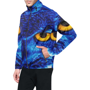 FLASHY BLUE OWL All Over Print Windbreaker for Unisex