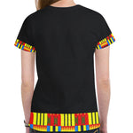 KENTE BLUE New All Over Print T-shirt for Women
